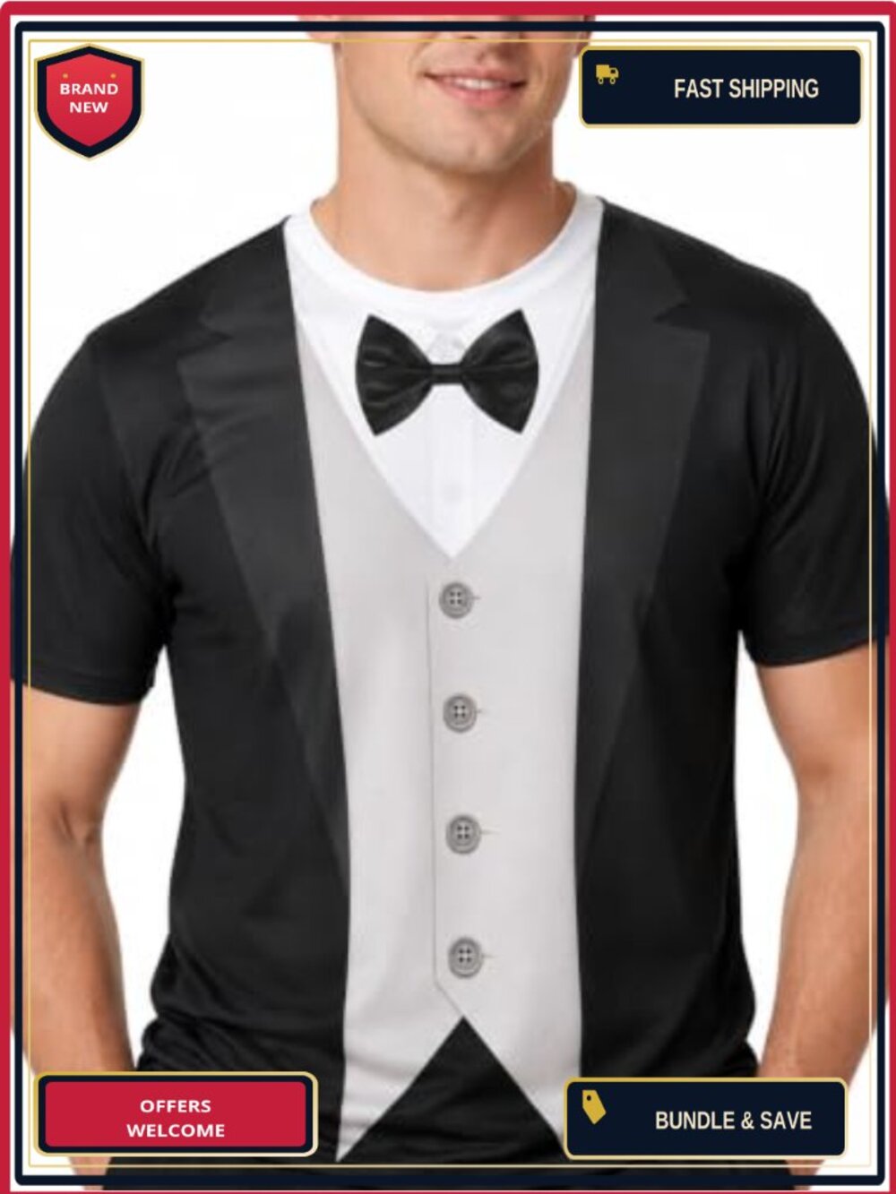 Unisex Funny Halloween Tuxedo Graphic T-Shirt Short Sleeve Polyester Tee